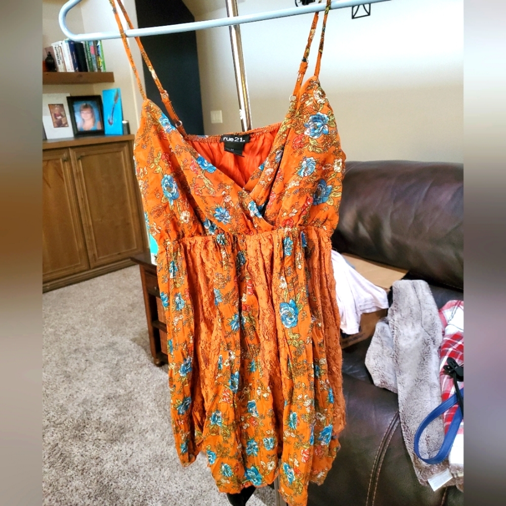 Hardly worn orange Rue 21 tank